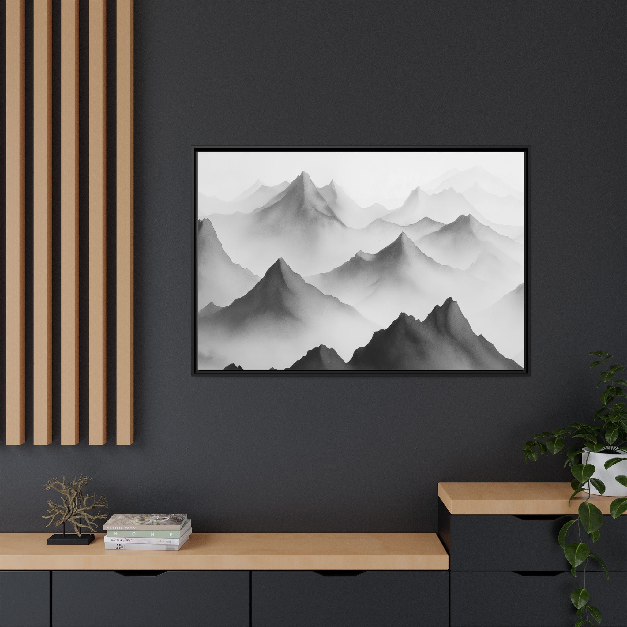 Framed Mountain Landscape Art Print