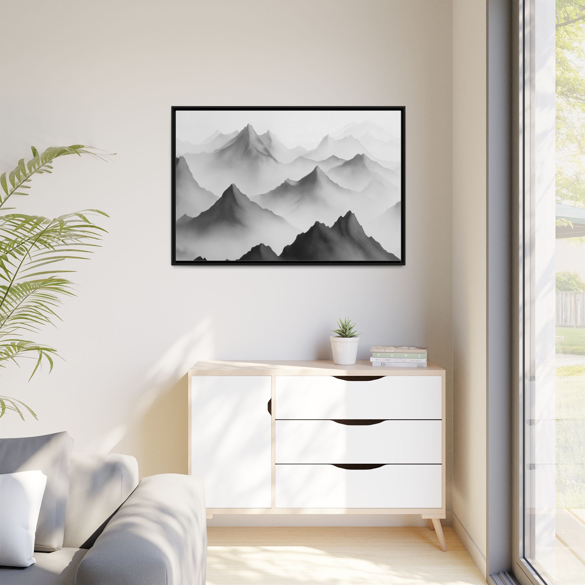 Framed Mountain Landscape Art Print